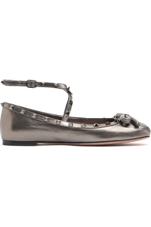 VALENTINO GARAVANI 5mm Rockstud Leather Ballerinas