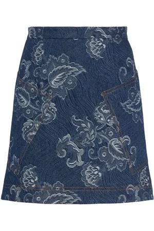 Etro Printed Denim Mini Skirt