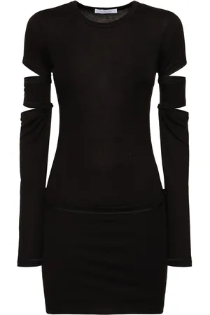 Helmut Lang Slash Cut Out Jersey Midi Dress