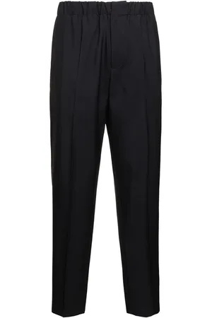 Jil Sander Relaxed Fit Wool Gabardine Cropped Pants