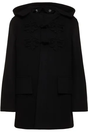 VALENTINO Embroidered Compact Wool Short Coat