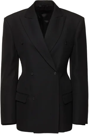 Carven Double Breast Grain De Poudre Blazer