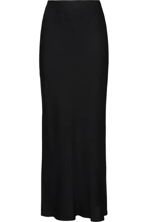 Brunello Cucinelli Fluid Linen Blend Twill Long Skirt