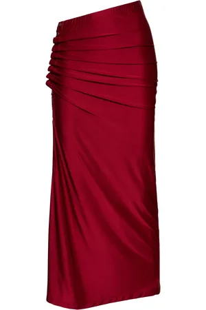 Paco rabanne Draped Viscose Blend Jersey Midi Skirt