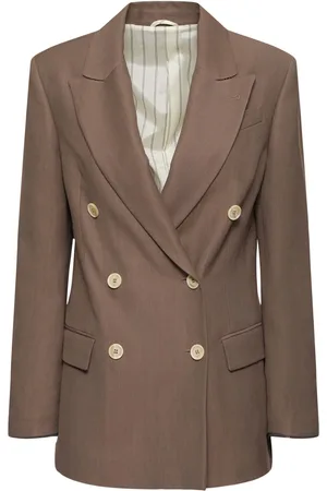 Brunello Cucinelli Fluid Twill Double Breast Blazer