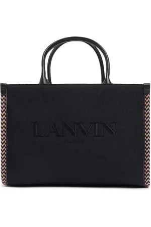 Lanvin Logo Cotton Blend Tote Bag