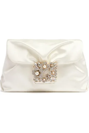 Roger Vivier Rv Bouquet Drape Satin Clutch