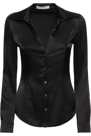 Alessandra Rich Silk Satin Fitted Shirt