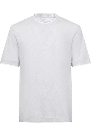 Brunello Cucinelli Layered Cotton Jersey Solid T-shirt