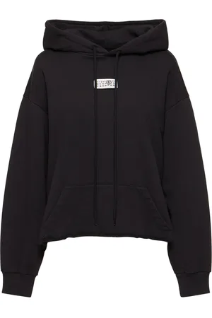 Maison Margiela Logo Unbrushed Cotton Sweatshirt Hoodie
