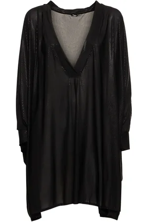 Balmain Cotton Blend Jersey V-neck Kaftan