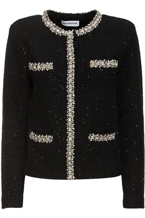 Self-Portrait Sequined Knit Cardigan