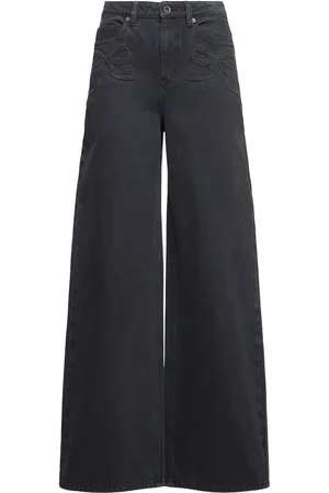 Self-Portrait Wide Bow Motif Jeans