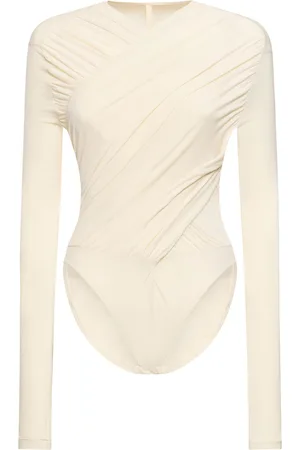 PETAR PETROV Viscose Blend Jersey Wrap Bodysuit
