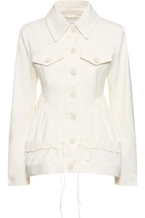 Cecilie Bahnsen Ulanda Fitted Waist Cotton Denim Jacket