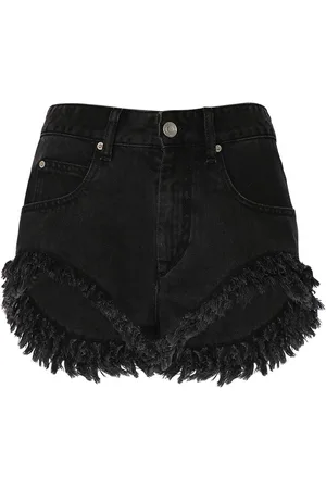 Isabel Marant Eneidao Fringed Cotton Denim Shorts