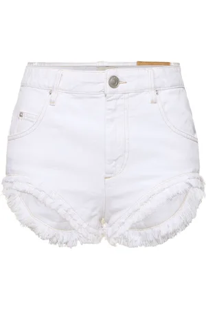 Isabel Marant Eneidao Fringed Cotton Denim Shorts
