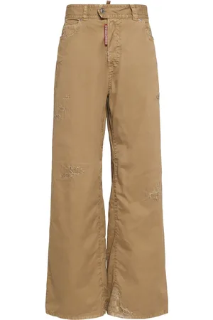 Dsquared2 9 To 5 Cotton Twill Wide Pants