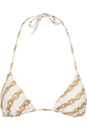 VERSACE Foulard Print Triangle Bikini Top