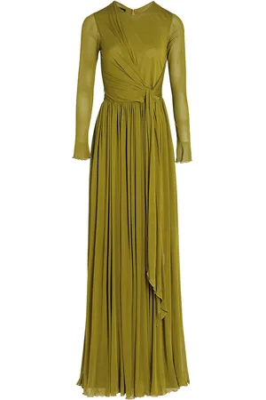 Giambattista Valli Gathered Jersey L/s Maxi Dress