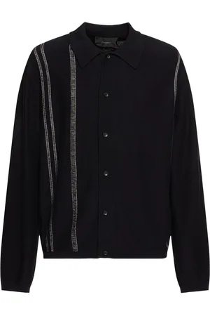 COMMAS Striped Knit Collared Cardigan