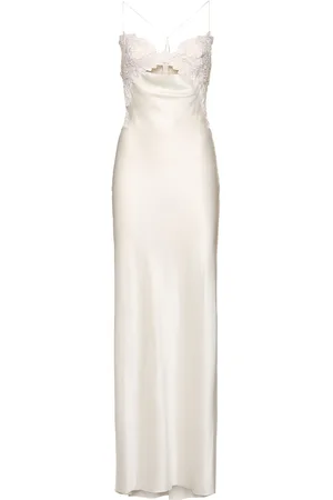 ERMANNO SCERVINO Embroidered Satin Long Dress