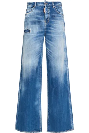 Dsquared2 Traveller Stretch Low Rise Wide Jeans