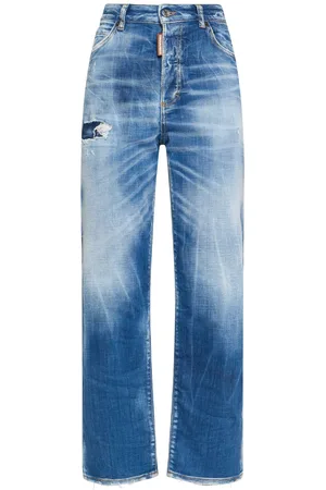 Dsquared2 Boston Stretch High Rise Straight Jeans