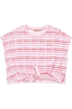 Marni Printed Cotton Jersey Cropped Top