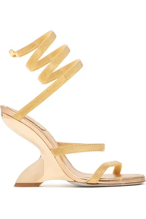 RENE CAOVILLA 105mm Metal Wedge Sandals