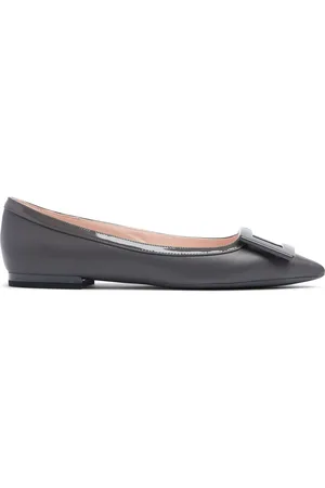 Roger Vivier 5mm Gommettine Piping Leather Ballerinas