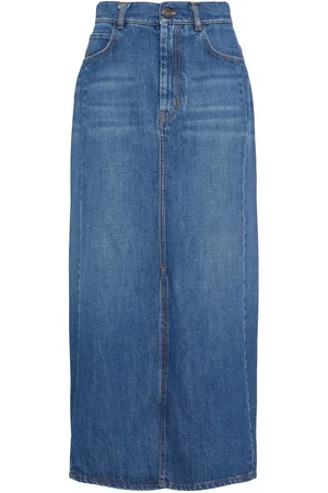 Max Mara Gesso Denim Midi Skirt