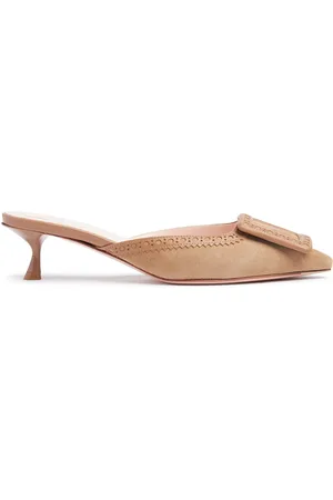 Roger Vivier 45mm Viv In The City Suede Mules