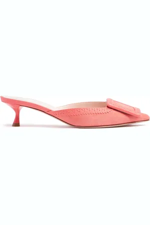 Roger Vivier 45mm Viv In The City Suede Mules