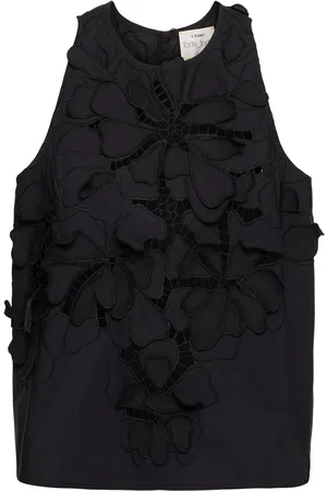 FORTE FORTE En Fleur Embroidered Poplin Top