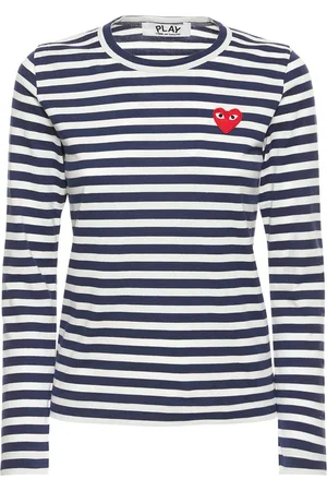 Comme des Garçons Embroidered Red Heart Cotton T-shirt