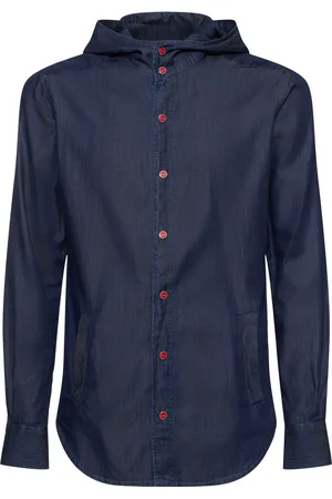 Kiton Hooded Cotton Denim Shirt