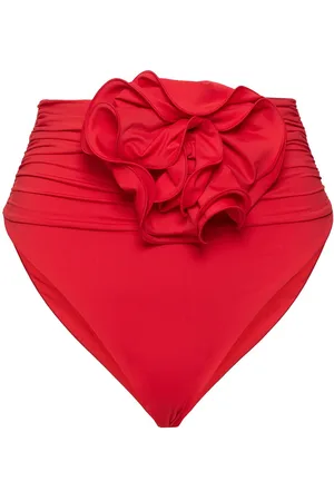 MAGDA BUTRYM Jersey High Rise Bikini Bottom W/ Rose