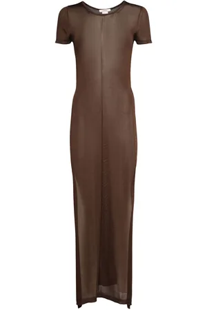 LEMAIRE Shiny Viscose Column Dress W/ Slits