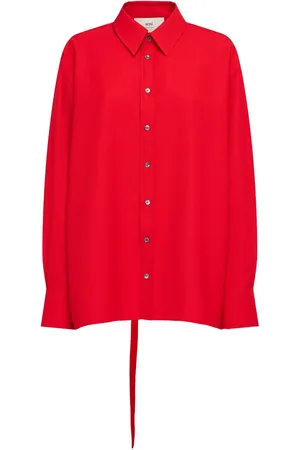 Ami Fluid Wool Canvas Oversized Shirt