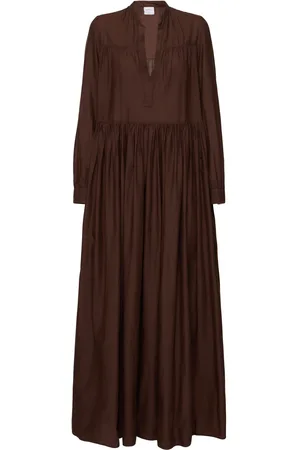 Aspesi Cotton Muslin Draped Long Dress