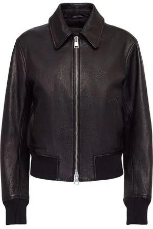 Ami Zipped Leather Jacket