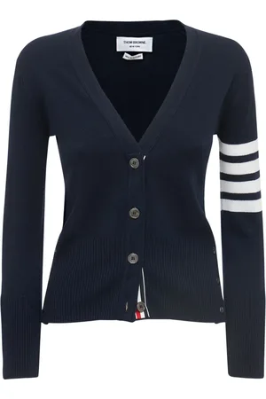 Thom Browne Striped Intarsia Knit Cashmere Cardigan