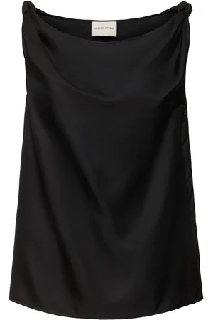 Loulou Studio Remy Sleeveless Draped Silk Top