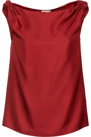 Loulou Studio Remy Sleeveless Draped Silk Top