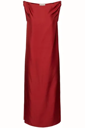Loulou Studio Moun Sleeveless Draped Silk Midi Dress
