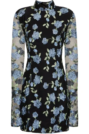 ROTATE Gabriella Embroidered Mesh Mini Dress