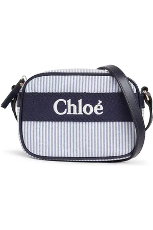Chloé Striped Cotton Blend Shoulder Bag