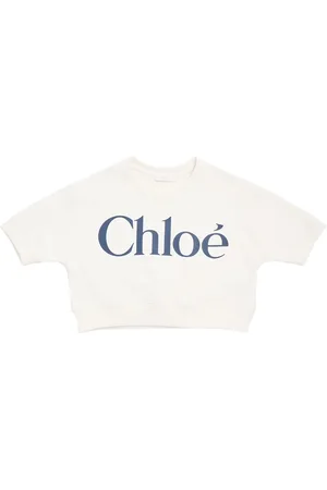 Chloé Unbrushed Cotton Cropped Sweatshirt