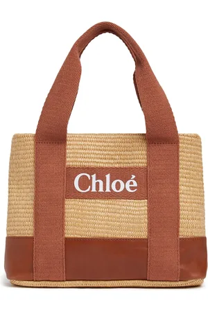 Chloé Raffia Effect Shoulder Bag W/logo